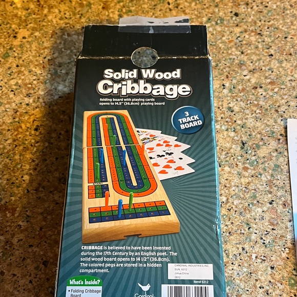 Cardinal Solid Wood Cribbage Board Game - Multicolor - Picture 1 of 4